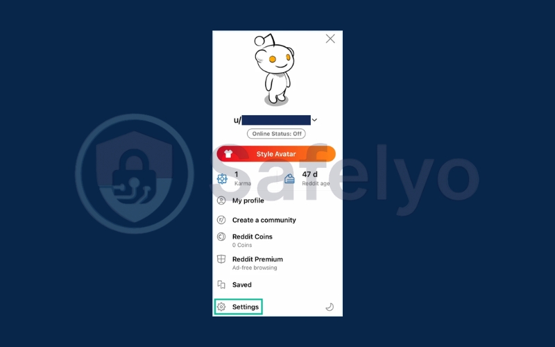 At the bottom tap on Settings