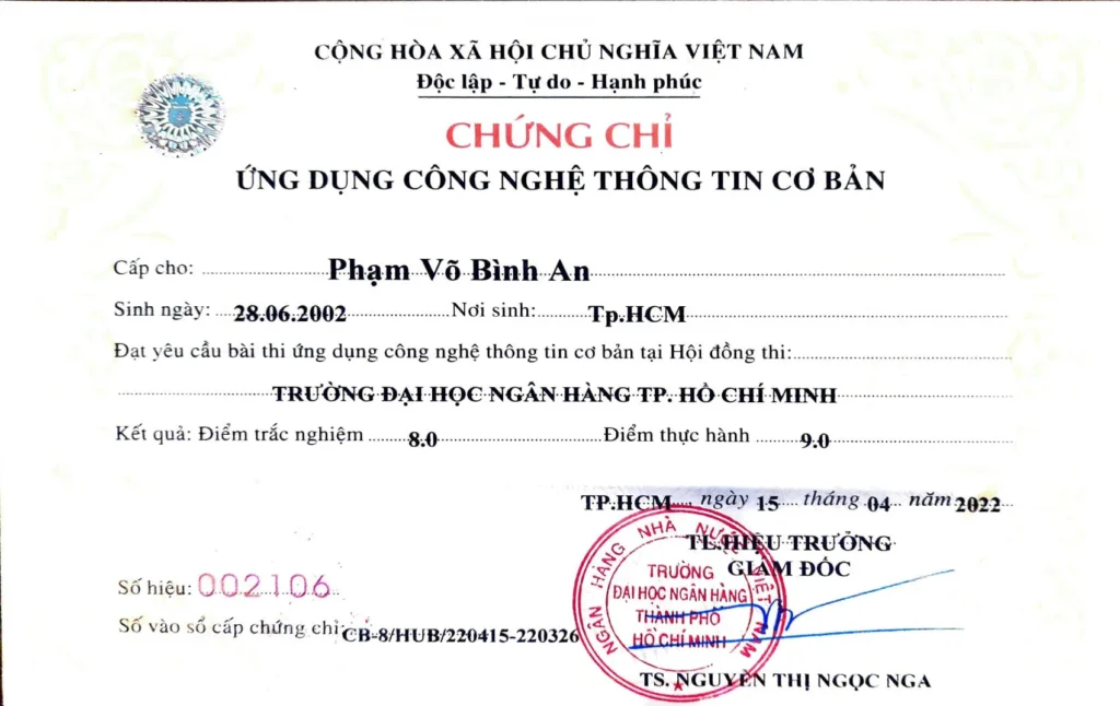 Certificate - Basic Information Technology