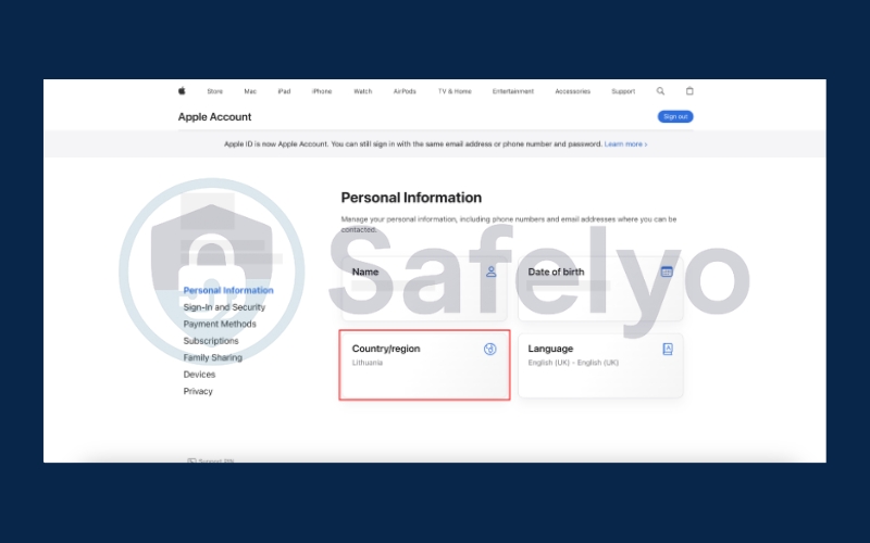 Choose Country Region