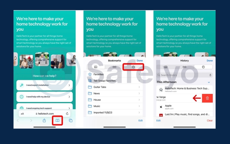 Clear history from specific websites in Safari