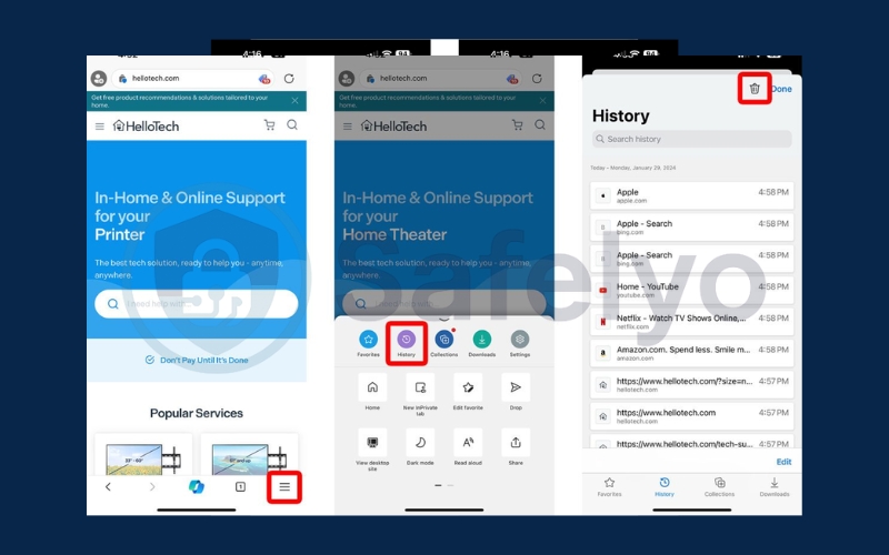 Clear history in Edge on your iPhone 1