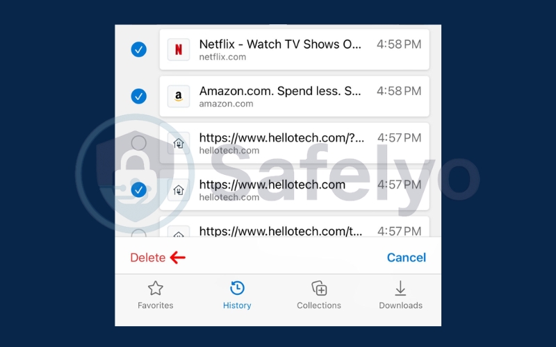 Clear history in Edge on your iPhone 2