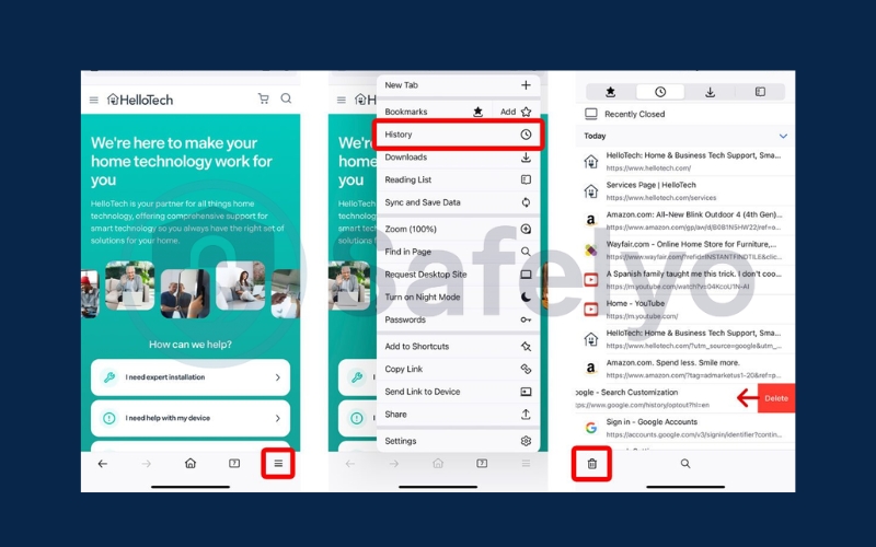 Clear history in Firefox on your iPhone 1