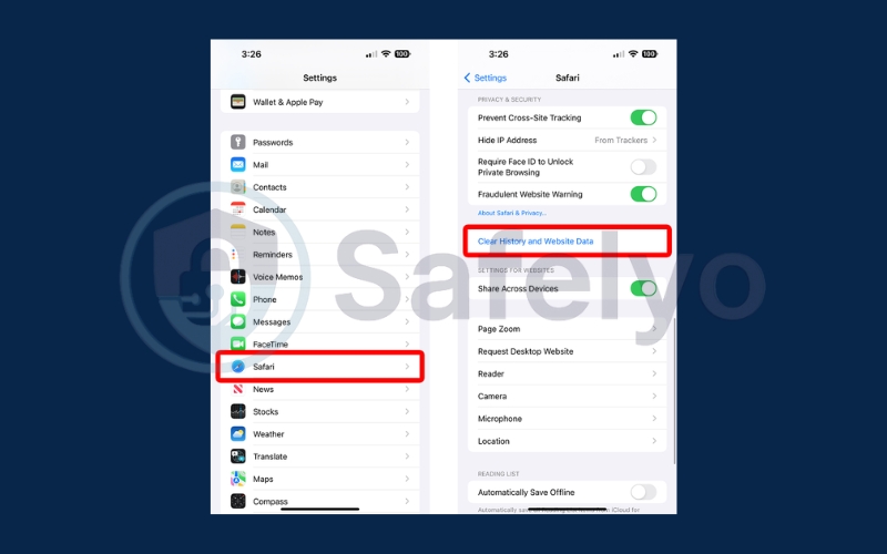 Clear history in Safari on your iPhone 1
