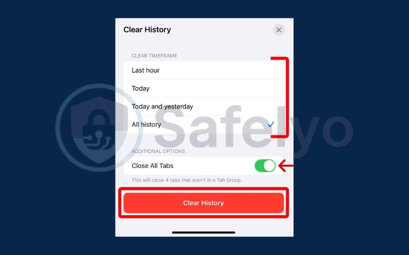 Clear history in Safari on your iPhone 2