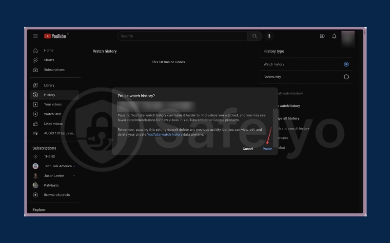 Click Pause to confirm your operation