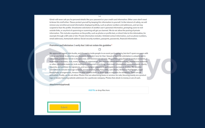 Click Submit to send off your appeal
