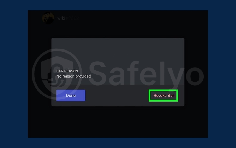Click into Revoke Ban