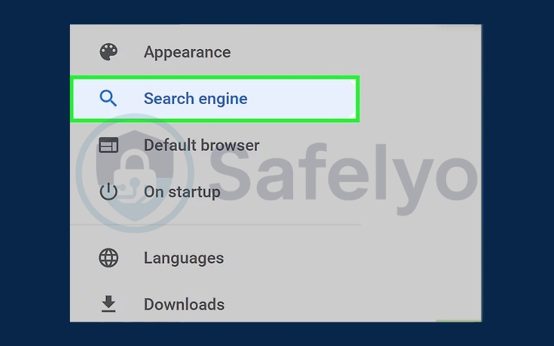 Click the Search Engine tab