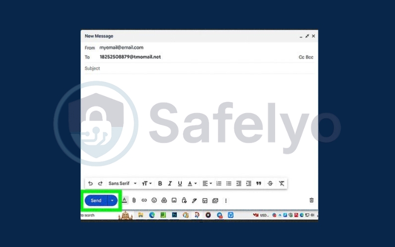 Click the Send button to send email
