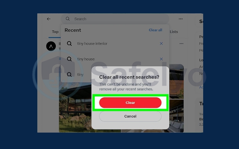 Click the red Clear button to confirm