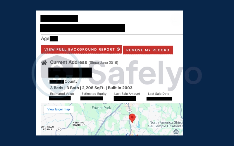 Click the red Remove My Record button