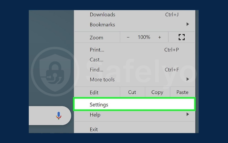 Click the three-dot menu and select Settings