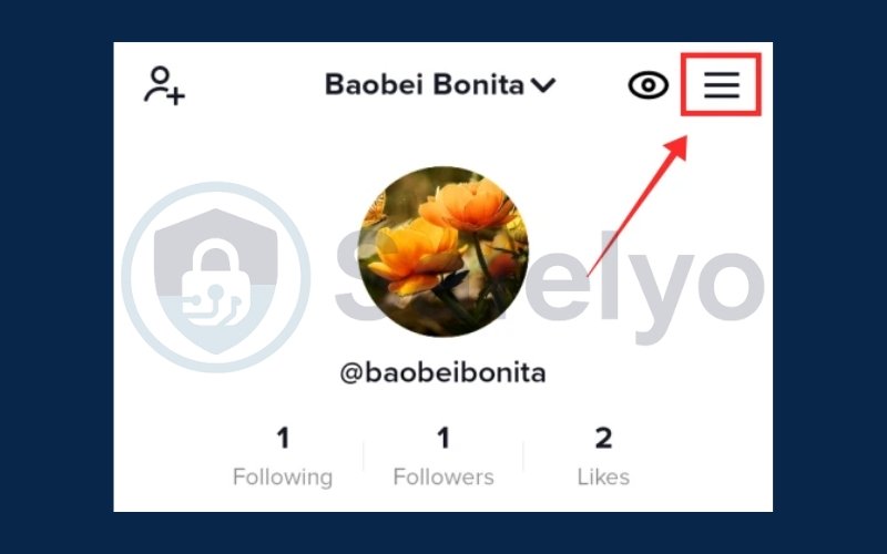 Click the three-line menu on the top right