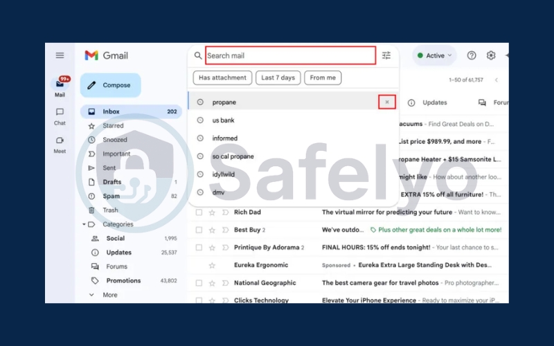 Click the x to clear that topic from the history