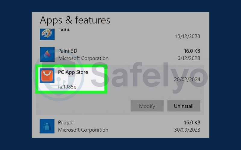 Click ⋮ (Windows 11) or click to select the app (Windows 10)
