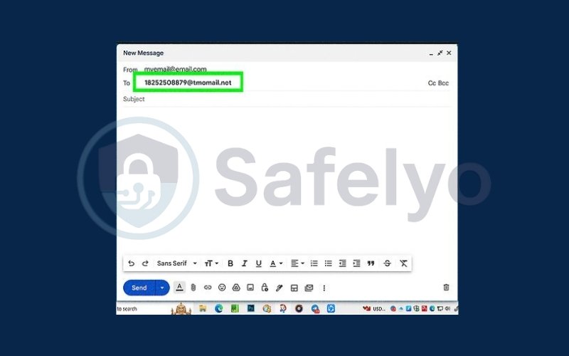 Compose a new e-mail from your new e-mail account