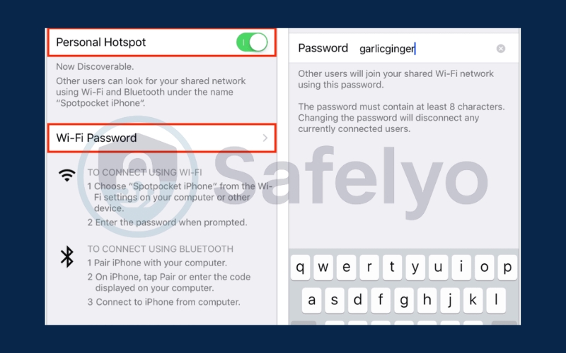 Connect through Iphone’s hotspot