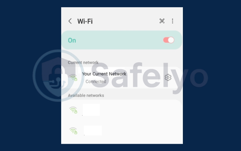 Connect to a different internet network