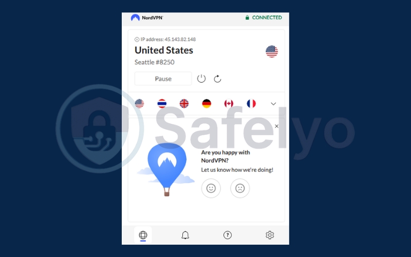 Connect to a new IP address using VPN