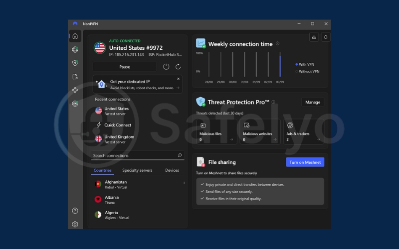Connect to a new server