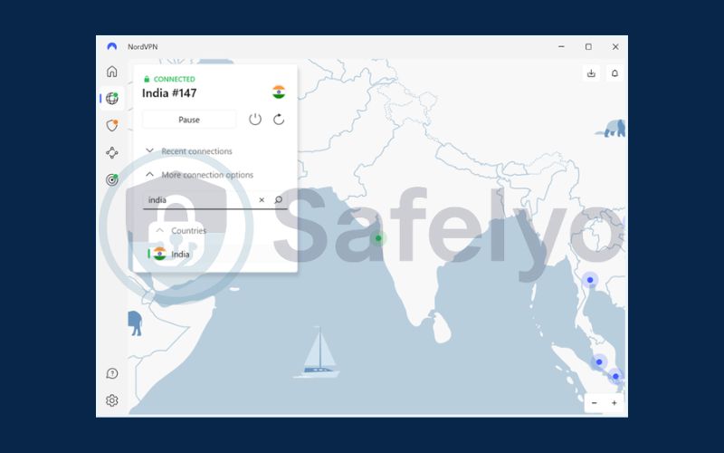 Connect to a server in another country