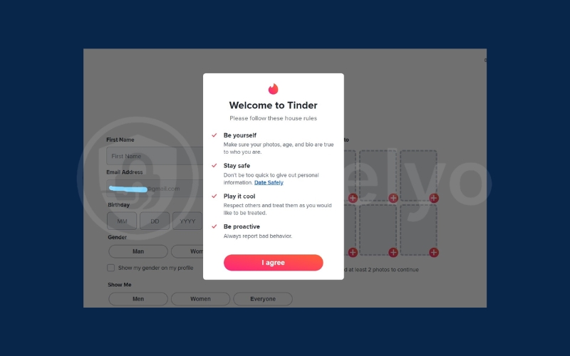 Create a new Tinder account