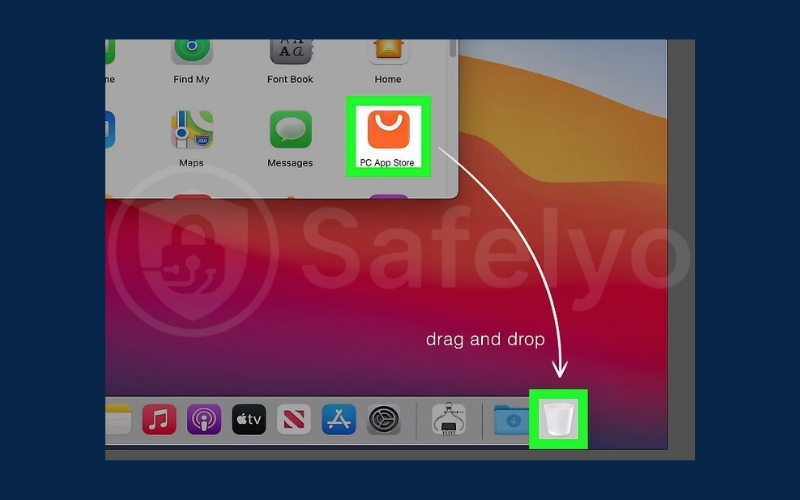 Drag the malicious app to the Trash