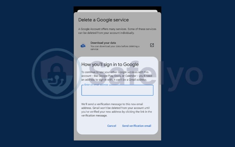Enter your alternate email address for recovery
