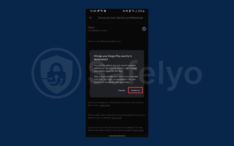 Enter your new payment details, then tap Continue