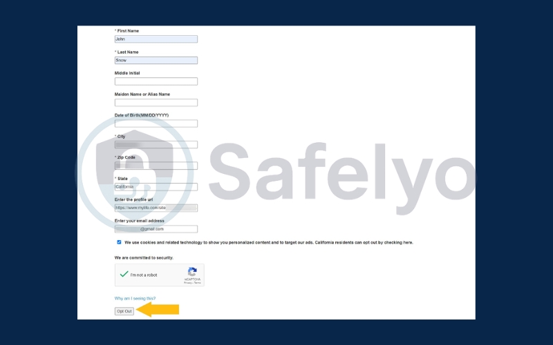 Fill out the opt-out form Fill out the opt-out form