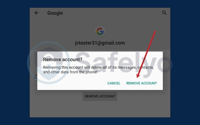 Follow any additional on-screen prompts to confirm the removal