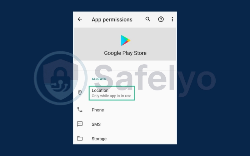 Go to App Permissions and select Allow only while using the app