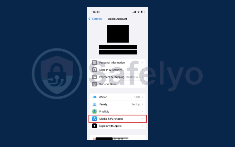 Go to Media & Purchases