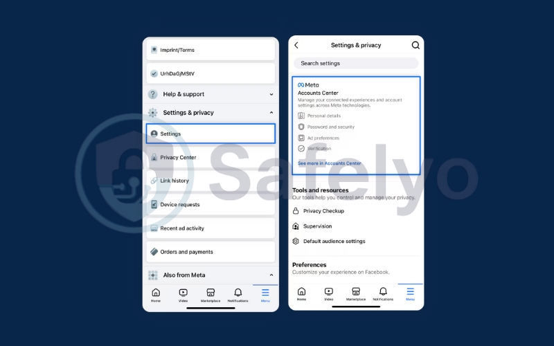 Go to Setting and choose Setting & privacy