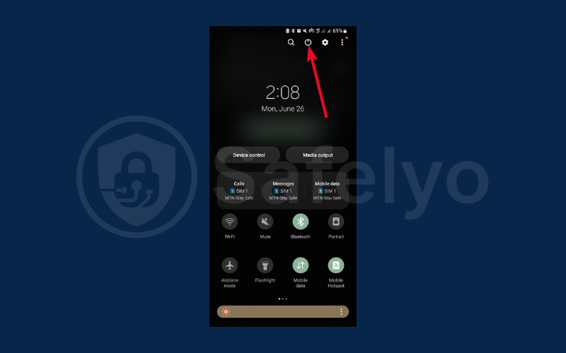 Hold the power or lock button on the side of your phone