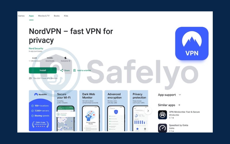 Install NordVPN app
