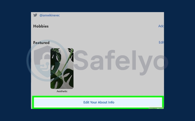 Choose Edit your About info Choose Edit your About info
