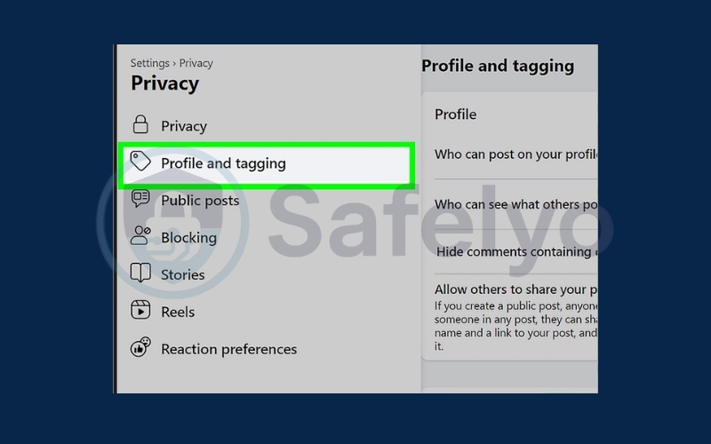Go to Profile and tagging and set your privacy Go to Profile and tagging and set your privacy