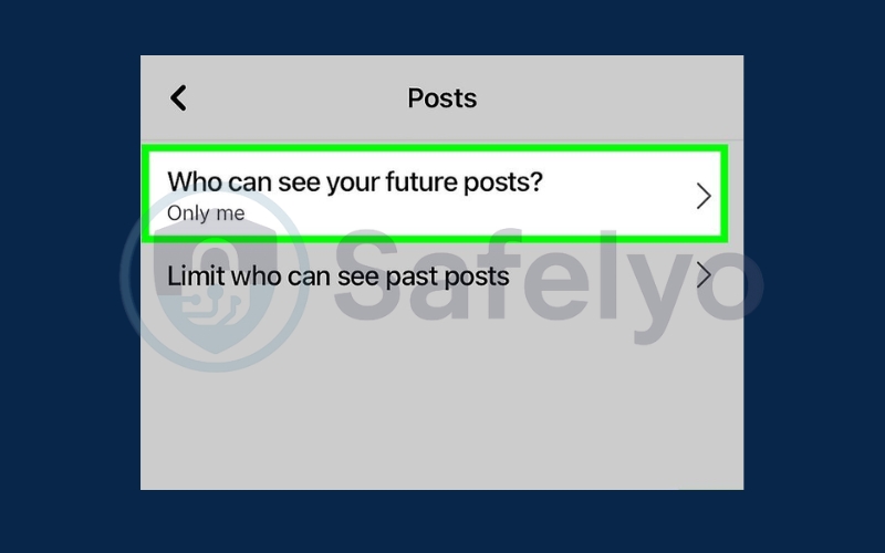Choose Only me to make your Facebook posts private Choose Only me to make your Facebook posts private