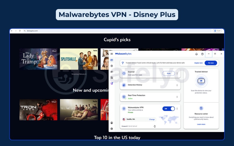 Malwarebytes VPN successfully unblocks Disney+