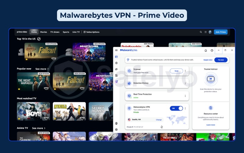 Malwarebytes VPN successfully unblocks Prime Video