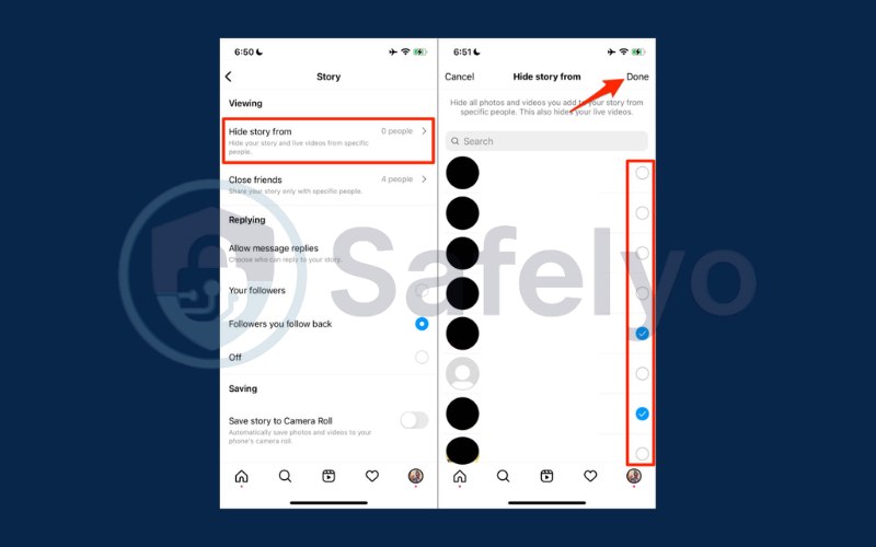 Manage content visibility in Instagram