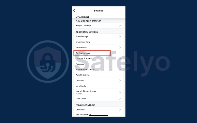 Navigate to Ad Preferences