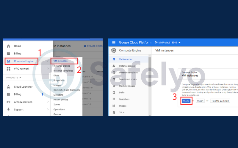 Navigate to Compute Engine