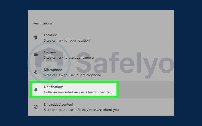Navigate to your browser's notification settings