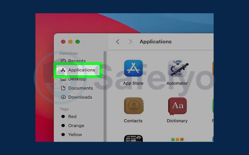 Open Applications in Finder