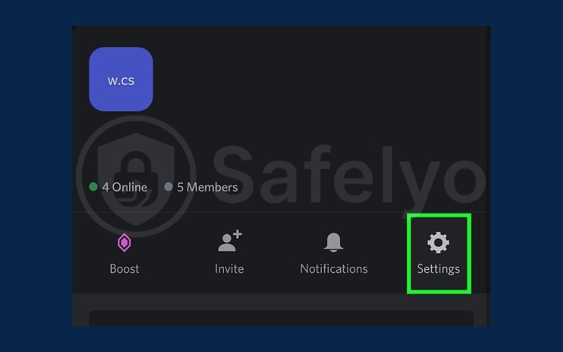 Open Server Settings