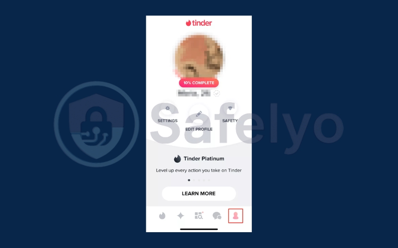 Open the Tinder app and tap your profile icon