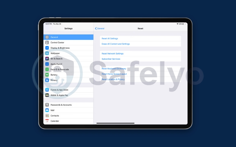 Perform a factory reset